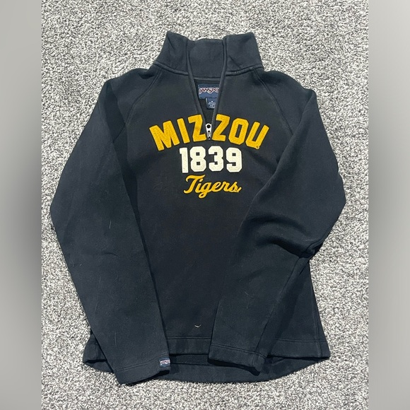 Missouri Tigers Jansport 1/4 Zip Pullover Mizzou M Black 1839 Women’s Medium - Picture 1 of 4